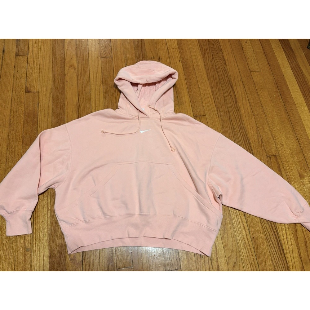 NIKE Phoenix Dolman Sleeves Oversized Pullover Hoodie Small Salmon Colored